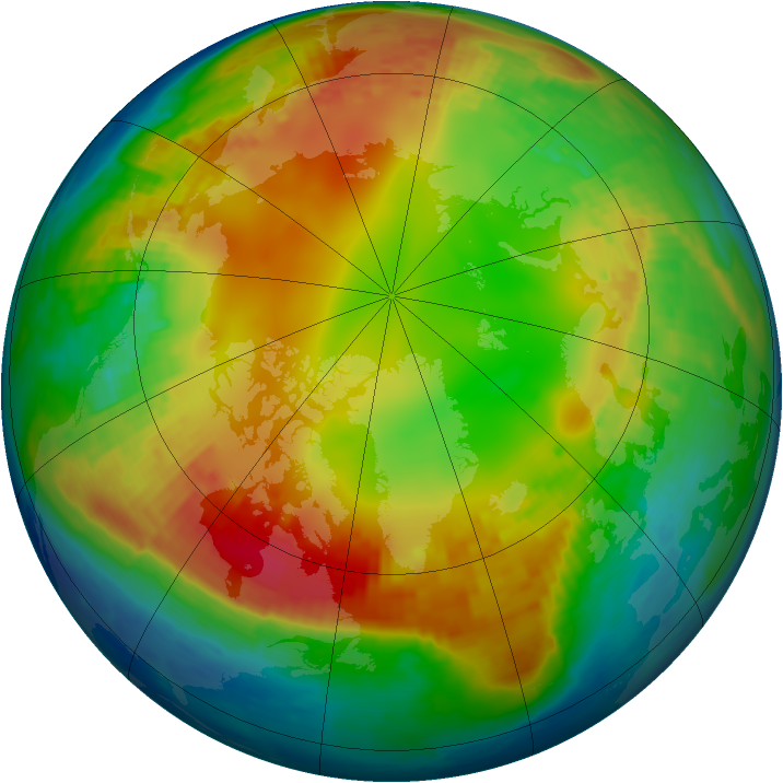 Arctic ozone map for 29 January 2002